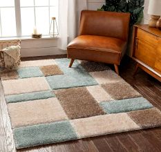 Modern Multicolor Geometric Hall Rug